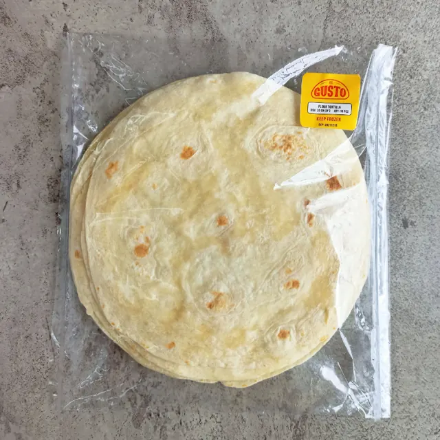 GUSTO pressed flour tortillas 8 inch (20 cm) pack — wholesale tortilla supplier Indonesia
