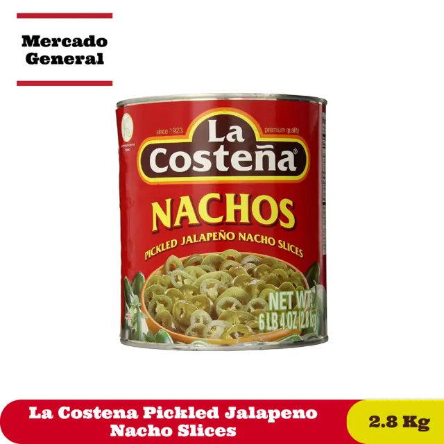 Pickled jalapeño nacho slices 2.8 kg foodservice can