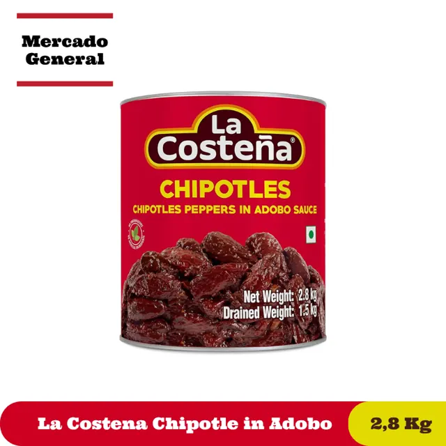 San Marcos chipotle peppers in adobo 2.8 kg foodservice can