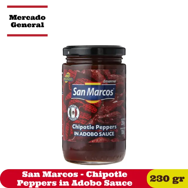 San Marcos chipotle peppers in adobo 230 g can